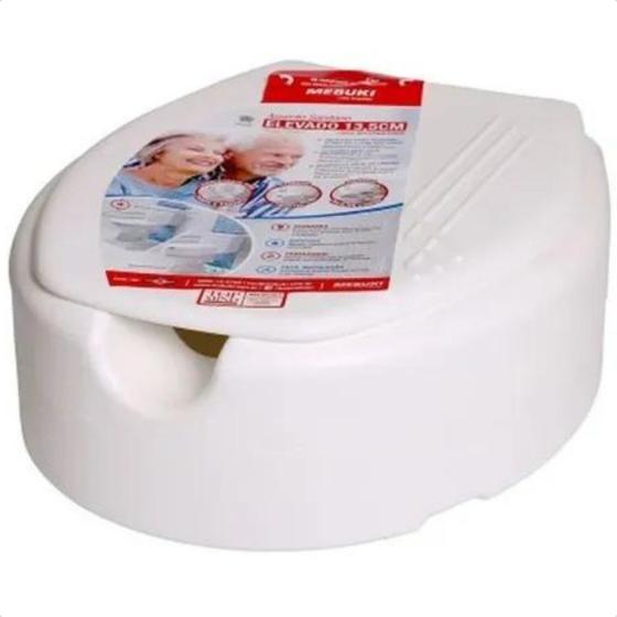 Assento Vaso Elevado 13,5Cm C/ Tampa P/ Idosos E Def. MEBUKI Menor preço em Assento Vaso Elevado 13,5Cm C/ Tampa P/ Idosos E Def. MEBUKI