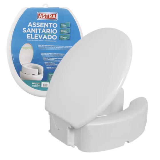 Assento Elevado Para Vaso Sanitário | Astra Branco 13cm