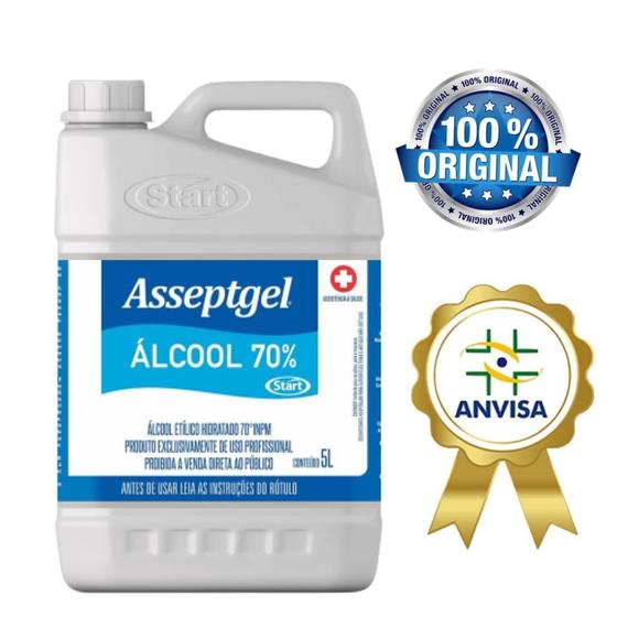 Imagem de Asseptgel 5l Produto Hospitalar Elimina Bactérias Com Anvisa