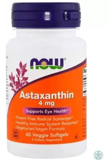 Imagem de Astaxanthin Astaxantina Importada Now 4mg 60 Cápsulas - NOW FOODS