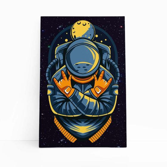 Imagem de Astronauta ul Desenho Lua Universo Quadro Canvas 60X40Cm