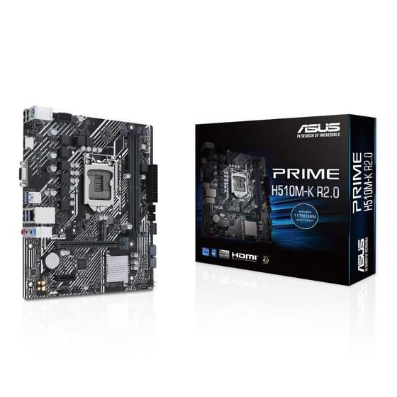 Imagem de Asus Prime H510M-K R2 (LGA 1200 - DDR4 3200 O.C) - Chipset H470 - USB 3.2 - Slot M.2 - Micro ATX