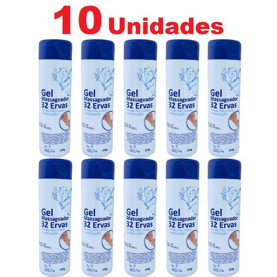 Imagem de Atacado 10 Gel Massageador 32 Ervas 220g Costas Articulações