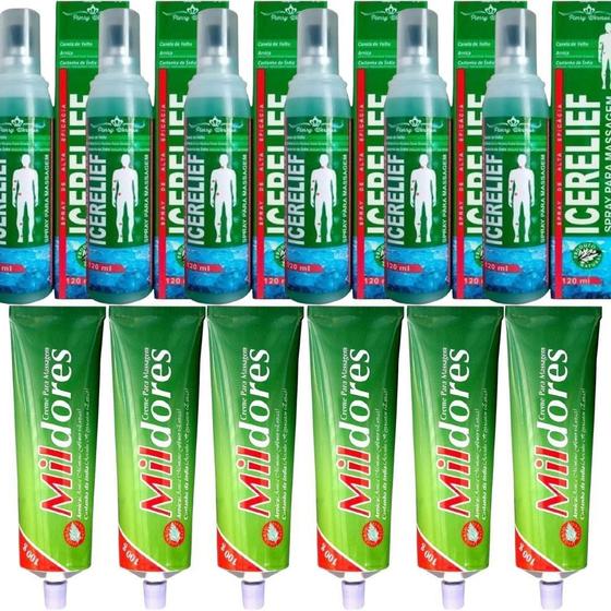 Imagem de Atacado 6 Spray Para Massagem Icerelief + 6 Pomada Mil Dores