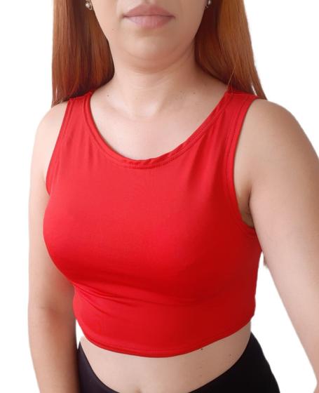 Imagem de Atacado kit com 6 cropped regata básico liso top fitness sem bojo