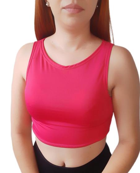 Imagem de Atacado kit com 6 cropped regata básico liso top fitness sem bojo