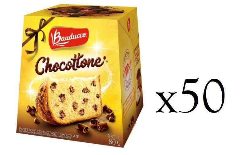 Atacado Mini Panetone Chocotone 80g Bauducco-kit 50un Menor preço em Atacado Mini Panetone Chocotone 80g Bauducco-kit 50un