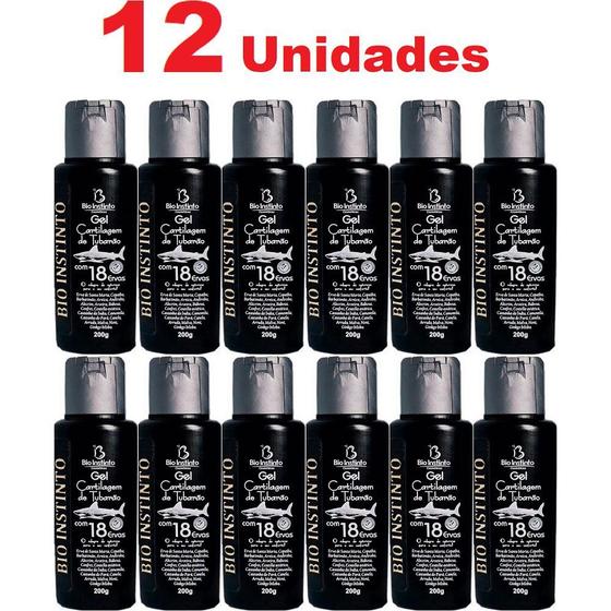 Imagem de Atacado Revenda 12 Gel Cartilagem de Tubarão Com 18 Ervas 200g Bio Instinto