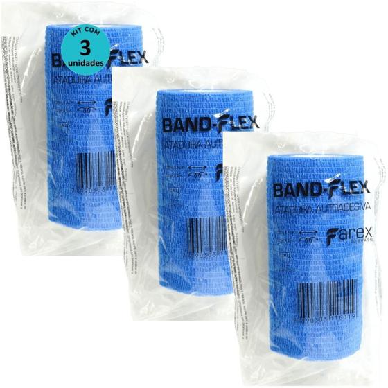 Imagem de Atadura 10Cm ul Band-Flex Autoadesiva Animais Farex Kit 3