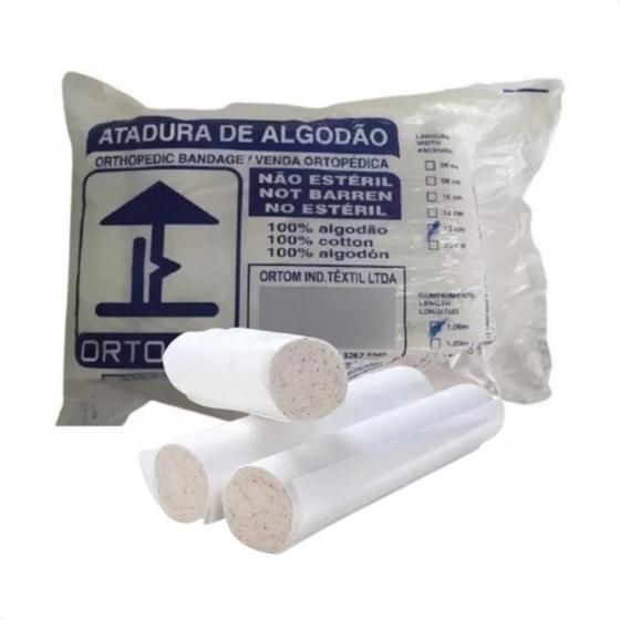 Imagem de Atadura Algodão Ortopédico Hospitalar 15 cm X 1m 36 Unidades