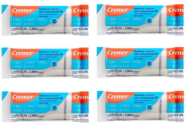 Imagem de ATADURA CREPOM 10cm x 1,8m CREMER - KIT COM 6un
