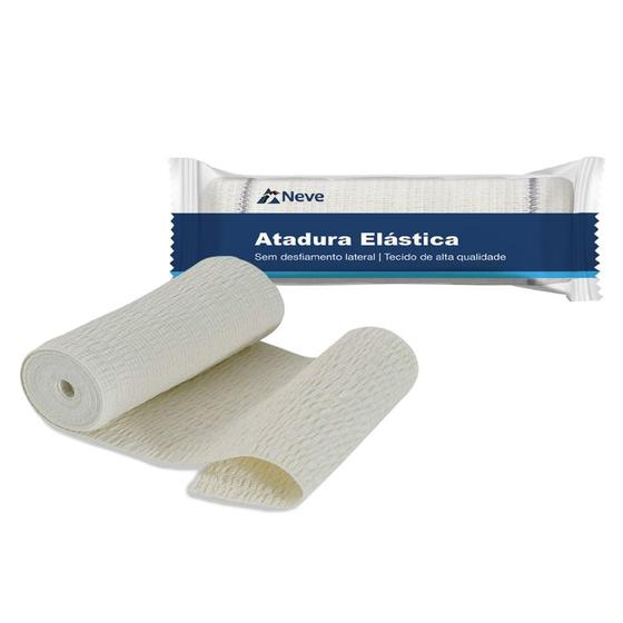 Imagem de Atadura Elástica Neve Linha Safe 15cm x 2,2m Tecido Misto Branco - Pacote 12 Unidades