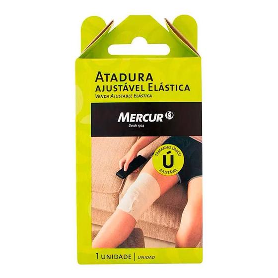 Imagem de Atadura Mercur Elástica Ajustável Tamanho Único Cor Branca 1 Unidade