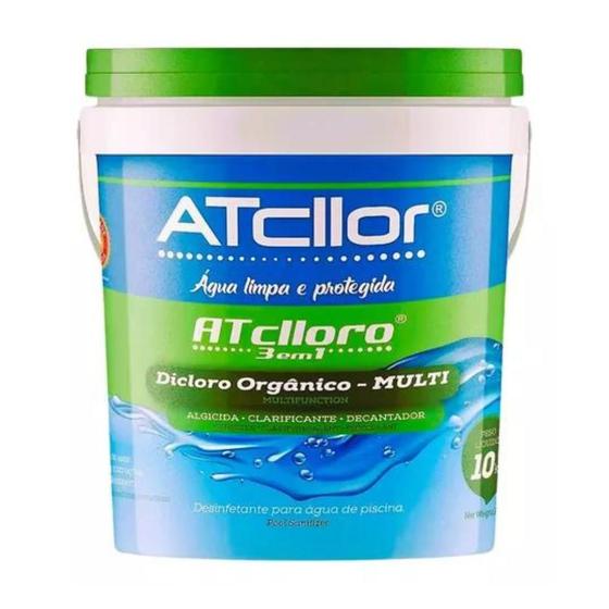 Atcllor Cloro Estabilizado 3 em 1 Balde de 10kg Menor preço em Atcllor Cloro Estabilizado 3 em 1 Balde de 10kg