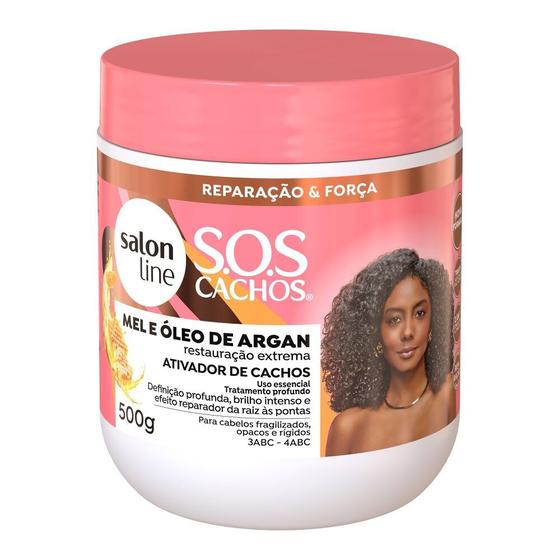 Imagem de Ativador de Cachos, Salon Line, SOS Cachos, Mel e Óleo de Argan, 500g