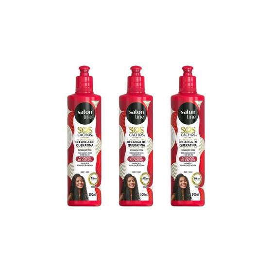 Imagem de Ativador De Cachos Salon Line Sos Recar Queratina 300Ml- 3Un