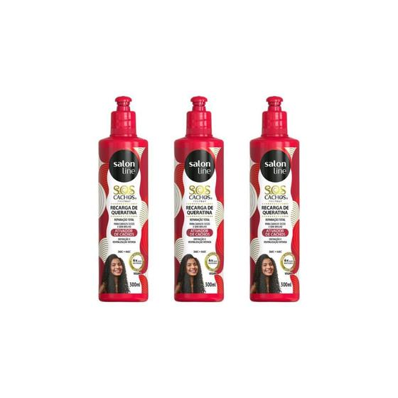 Imagem de Ativador De Cachos Salon Line Sos Recar Queratina 300Ml- 3Un