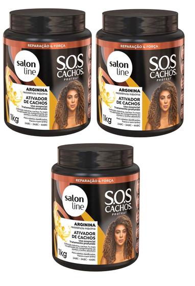 Imagem de Ativador De Cachos Sos Reco Salon Line 1kg ( 3 Produtos )