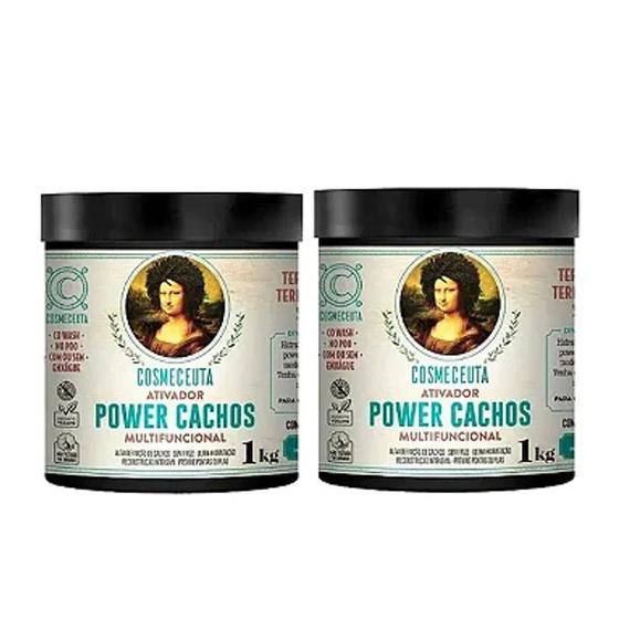 Imagem de Ativador Multifuncional para Cabelos Cacheados ou Crespos com Proteção Térmica COSMECEUTA Power Cachos 1Kg 2un