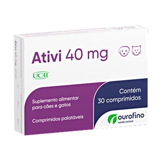 Imagem de Ativi 40Mg Suplemento Alimentar Cães e Gatos 30 Comprimidos