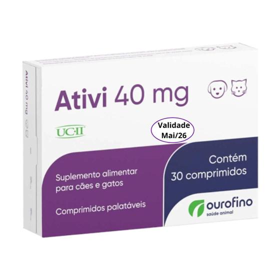 Imagem de Ativi 40mg Ucii Regenerador Articular 30 Comprimido Ourofino