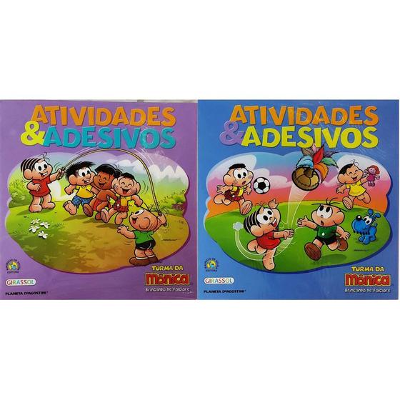 Imagem de Atividades & Adesivos Turma Da Mônica Brincando De Folclore Kit C/2 Livros