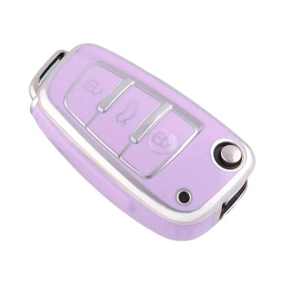 Imagem de Audi A3 A4 A5 A6 A7 A8 Q3 Q5 Q7 TT TPU Capa De Chave Dobrável Caso Shell Fob Holder