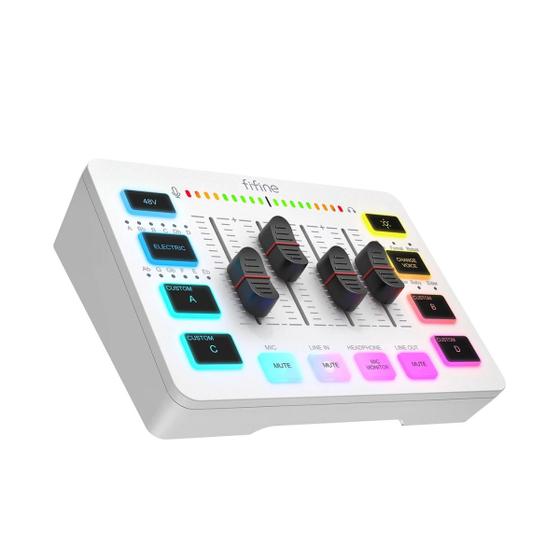 Imagem de Audio Mixer Streaming 4 canais RGB FIFINE Gaming AmpliGame