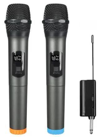 Imagem de Aumente o Volume da Diversão: Microfones Sem Fio Profissional Recarregável para Karaoke Duplo!