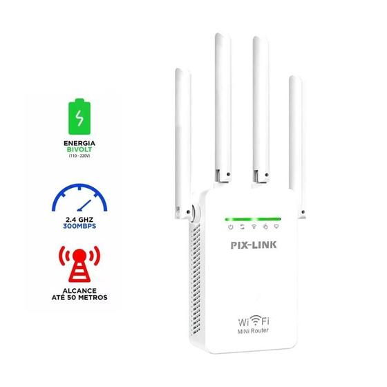 Imagem de Aumente Sua Cobertura O Repetidor Wifi 2800M 4 Antenas