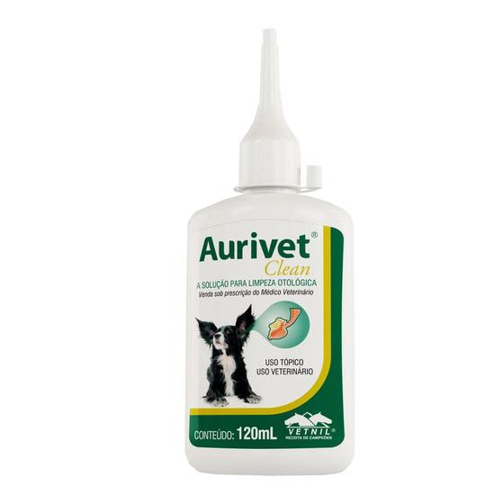 Imagem de Aurivet Clean 120ml Vetnil Higiene das Orelhas Cães e Gatos