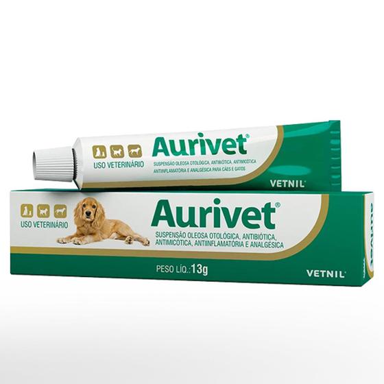 Imagem de Aurivet Pomada Otológica Vetnil para Cães e Gatos - 13 g