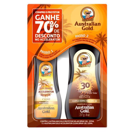 Imagem de Australian Gold Dark Tanning Kit - Protetor Solar + Acelerador de Bronzeado