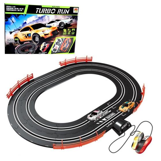 Imagem de Auto Pista Turbo Run Circuito Oval de Corrida Autorama 180cm Dm Toys DMT5890