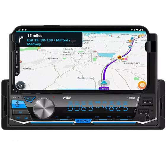 Imagem de AUTO RADIO MP3 BLUETOOTH 3xUSB C/ SUPORTE P/ CELULAR CARREGADOR POR INDUÇÃO 1030BT