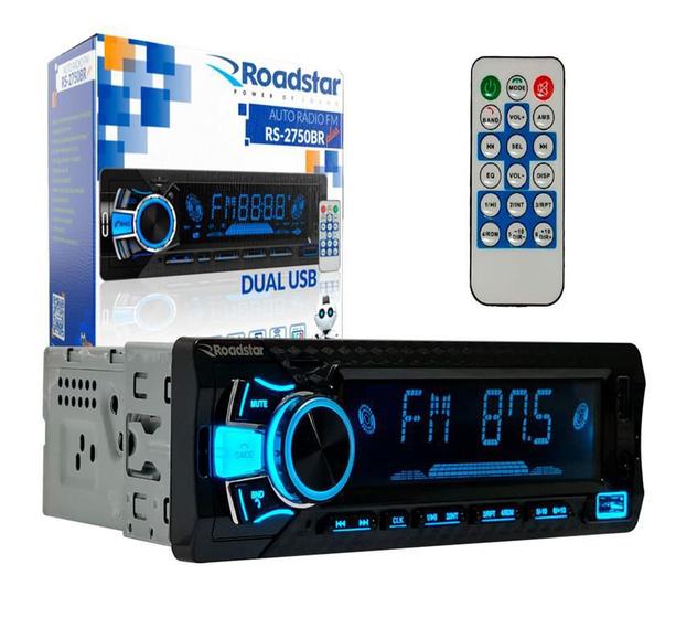 Imagem de Auto Rádio Potente 4 Canais 60 Watts cada Bluetooth USB MP3 FM Novo Garantia Roadstar