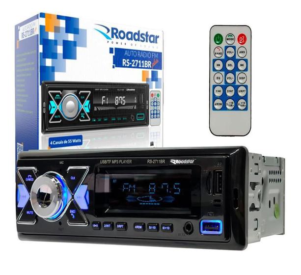 Auto Rádio Roadstar 4 Canais 55W Bluetooth FM Mp3 USB Novo Menor preço em Auto Rádio Roadstar 4 Canais 55W Bluetooth FM Mp3 USB Novo