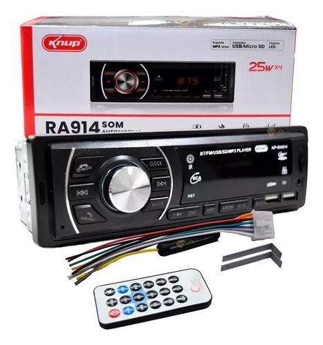 Imagem de Auto Rádio Som Automotivo Bluetooth Mp3 Player Usb Fm Aux Sd