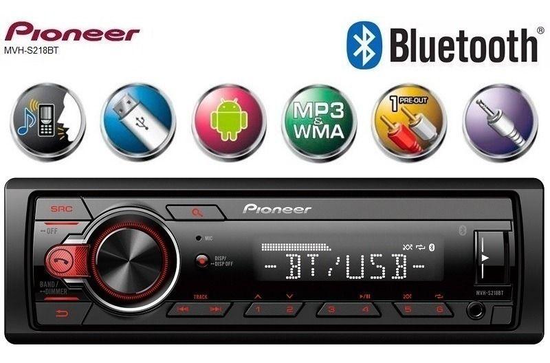 Imagem de Auto Rádio Som automotivo FM MP3 USB e BT Pioneer MVH S218BT