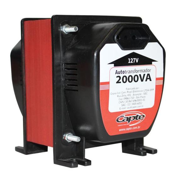 Auto transformador 2000VA / 1400W bivolt 110V/ 220V Tripolar Capte Menor preço em Auto transformador 2000VA / 1400W bivolt 110V/ 220V Tripolar Capte