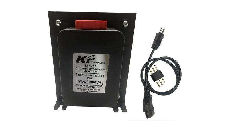 Auto Transformador Com Proteção Térmica Bivolt 3000va KF Imagem de Auto Transformador Com Proteção Térmica Bivolt 3000va KF