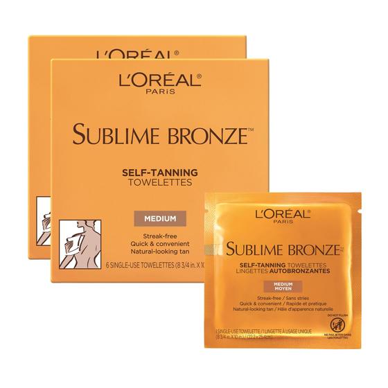 Imagem de Autobronzeador L'Oreal Paris, Sem Estrias, Bronzeado Natural, 6 unidades