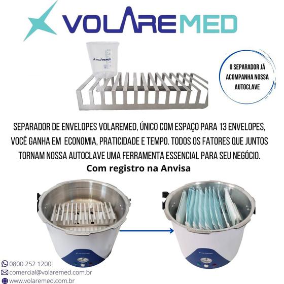 Imagem de Autoclave podologia, manicure, salão beleza, tatoo Volare Med 8 lts anvisa 110 VTS