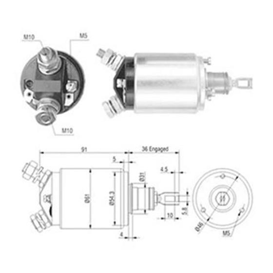 Imagem de Automático de partida 24v fiat 100 130 70 9330081023 partida 9000083024, 9000083025