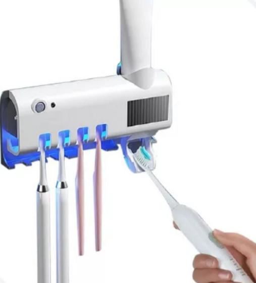 Imagem de Automatize sua rotina de cuidados: Porta Escova de Dentes Suporte de Pasta Automático e Esterilizador.
