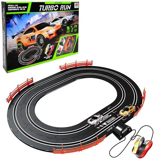 Imagem de Autorama Circuito Oval Meninos Com 2 Carrinhos Pista Dupla - Dm Toys