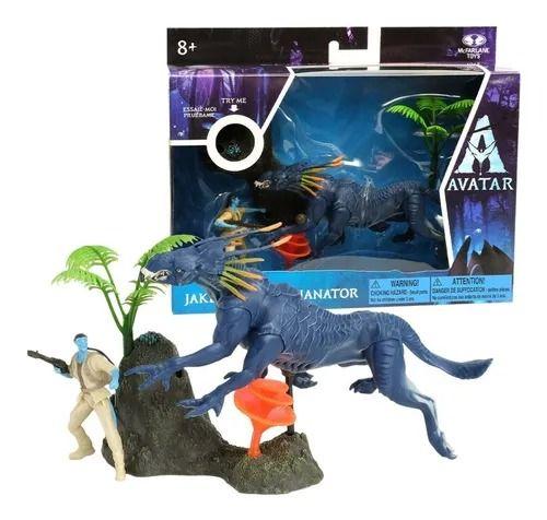 Imagem de Avatar Pandora Conjunto Bonecos Jake Sulley Vs Thanator  Articulados -   C/ Brilho Luz Negra - Fun