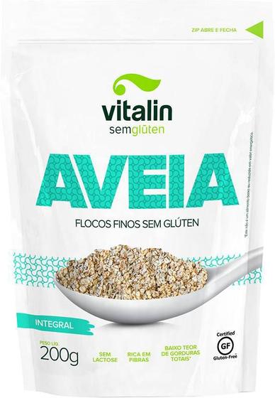 Imagem de Aveia em Flocos Finos Sem Glúten Integral Vitalin 200g