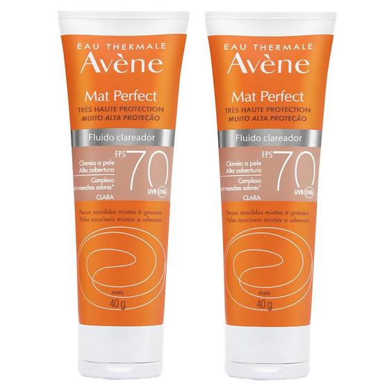 Imagem de Avène Mat Perfect Kit com 2 Unidades  Protetor Solar Clareador com Cor FPS70  Claro 40g