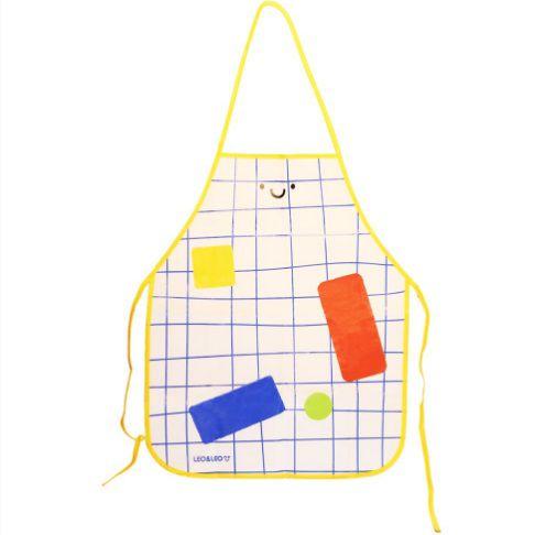 Imagem de Avental infantil escolar impermeável solar xadrez leo e leo